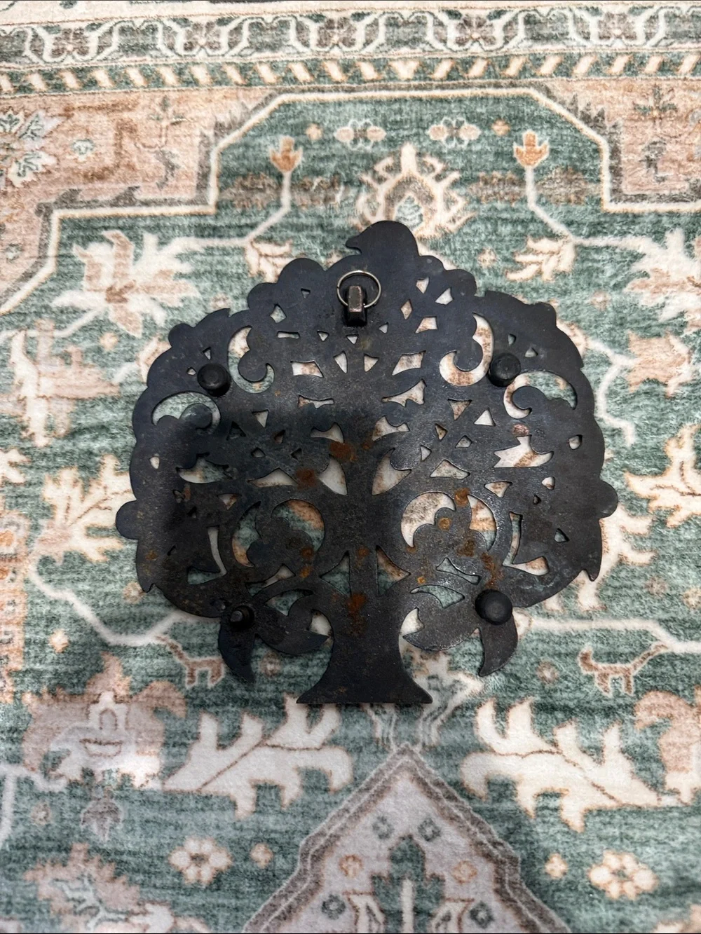 Tree of Life Metal Trivet Wall Hanging Copper Finish Bird Kitchen Decor